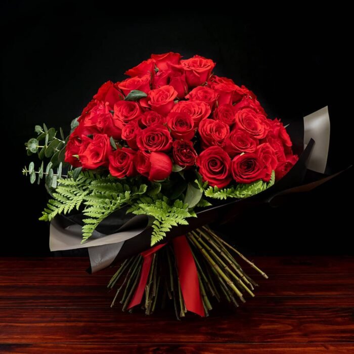 100 Rosas Rojas en Ramo - Imagen 1